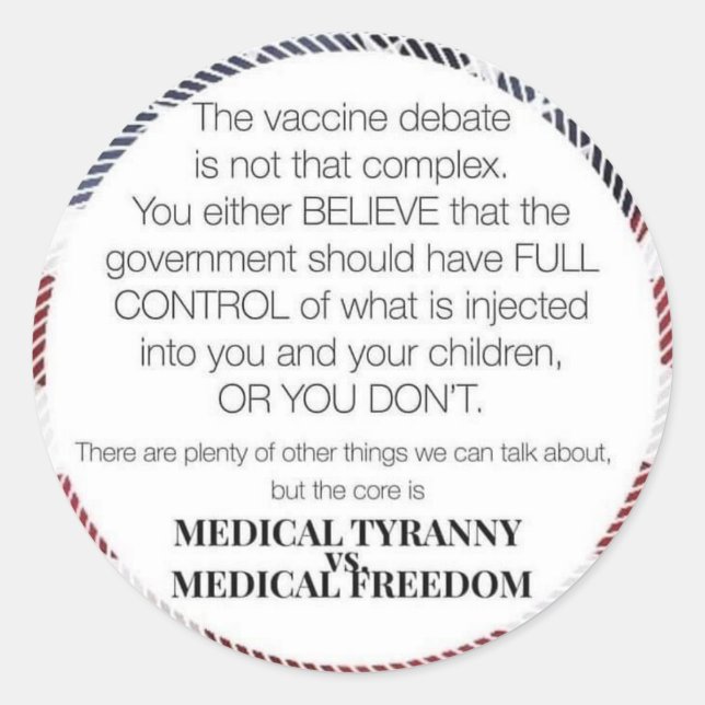 Adesivo Liberdade médica (Frente)