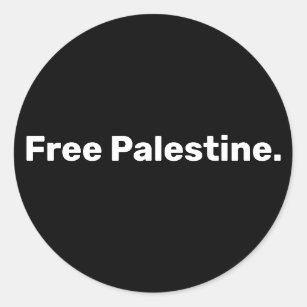 Adesivo Liberdade na Palestina texto simples básico de apo