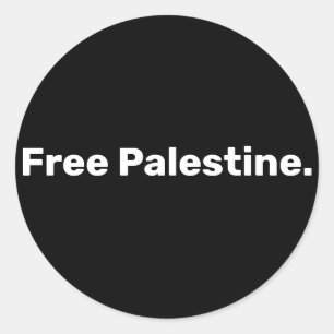 Adesivo Liberdade na Palestina texto simples básico de apo