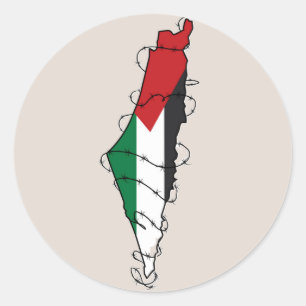 Adesivo Liberdade Palestina Barbed Wire Mapa da Liberdade 