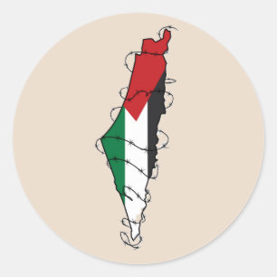 Adesivo Liberdade Palestina Barbed Wire Mapa da Liberdade 