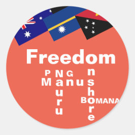 Adesivo Liberdade para os Refugiados - PNG Manus Nauru, em