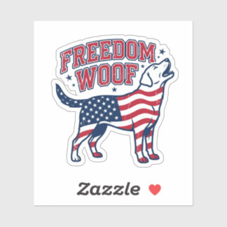 Adesivo Liberdade Woof Patriótico Divertido Cão 4 de Julho