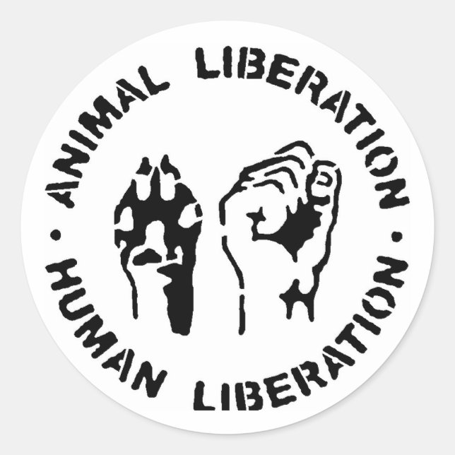 Adesivo Libertação Animal - Libertação Humana (Frente)
