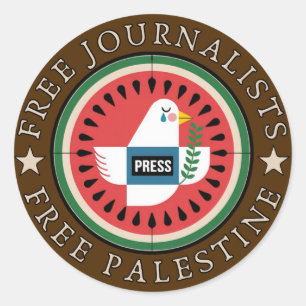 Adesivo Libertando Jounalistas da Palestina