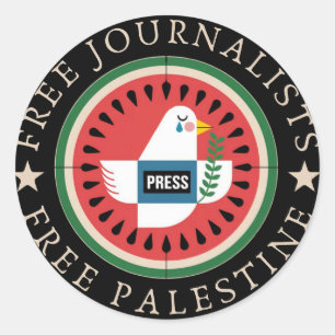 Adesivo Libertando Jounalistas da Palestina