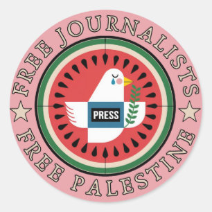 Adesivo Libertando Jounalistas da Palestina