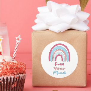 Adesivo Liberte a sua mente, motivador, colorida, arco-íri