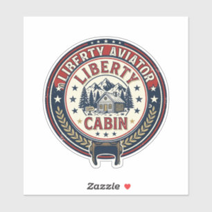 Adesivo Liberty Aviator Patriótico Patriótico Aviação Vint