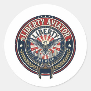 Adesivo Liberty Aviator Patriótico Patriótico Aviação Vint
