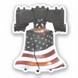Adesivo Liberty Bell com bandeira americana