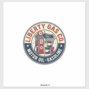 Adesivo Liberty Gas Co Patriótico Estação de Gasolina Patr