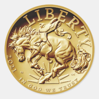 Adesivo Liberty Horse Coin Classic Round Sticker