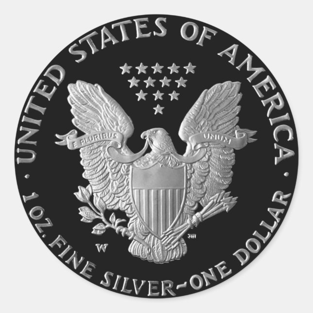 Adesivo Liberty Silver Dollar Eagle "Tails" (Frente)