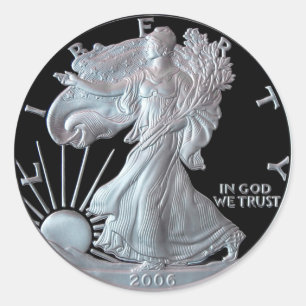 Adesivo Liberty Silver Dollar Head 2006