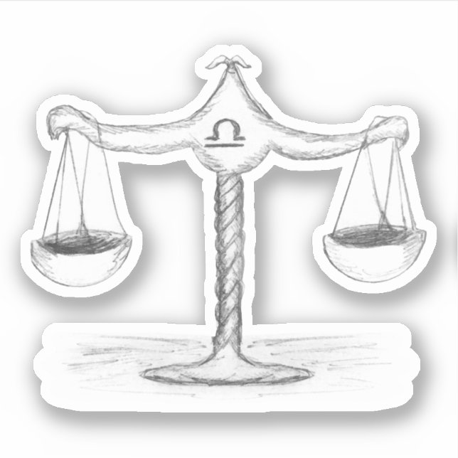 Adesivo Libra Escala Zodiac Sketch (Frente)