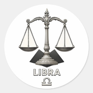 Adesivo Libra Escamas do Zodíaco Clássico Preto Branco Ast
