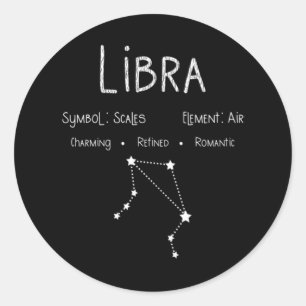 Adesivo Libra Horoscope Astrology - Sinal de Estrela Anive
