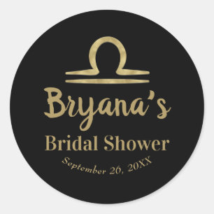 Adesivo LIBRA Ouro Zodíaco Setembro Outubro Chá de Noiva