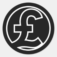 Libra Símbolo Esterlina moeda em círculo preto