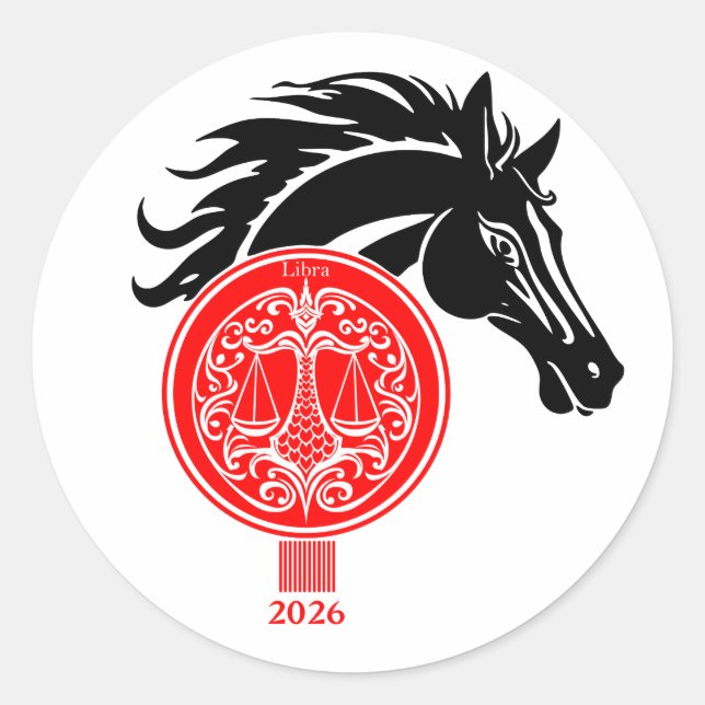 Adesivo Libra x Ano do Cavalo 2026 (Frente)
