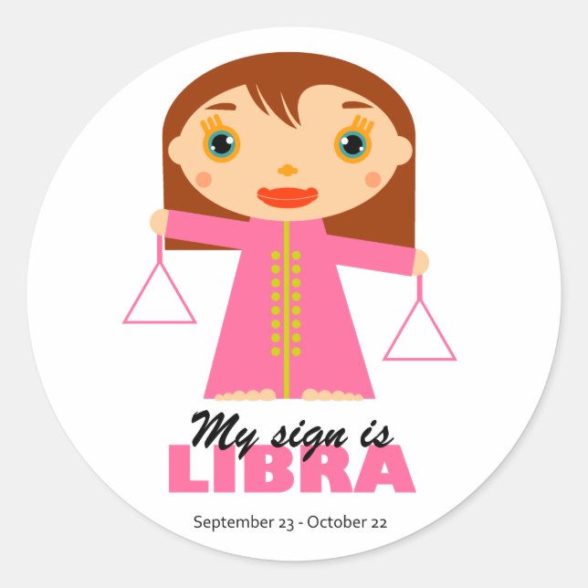 Adesivo Libra Zodiac para Crianças (Frente)