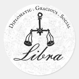 Adesivo Libra Zodiac - Personalidade Astrologica Negra