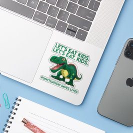 Adesivo Lição de Gramática de Dinossauro Engraçado