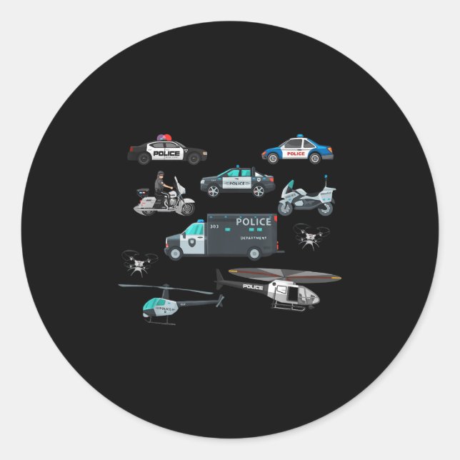 Adesivo Lice Vehicles Cop Helicopter Toddlers Kids Women M (Frente)