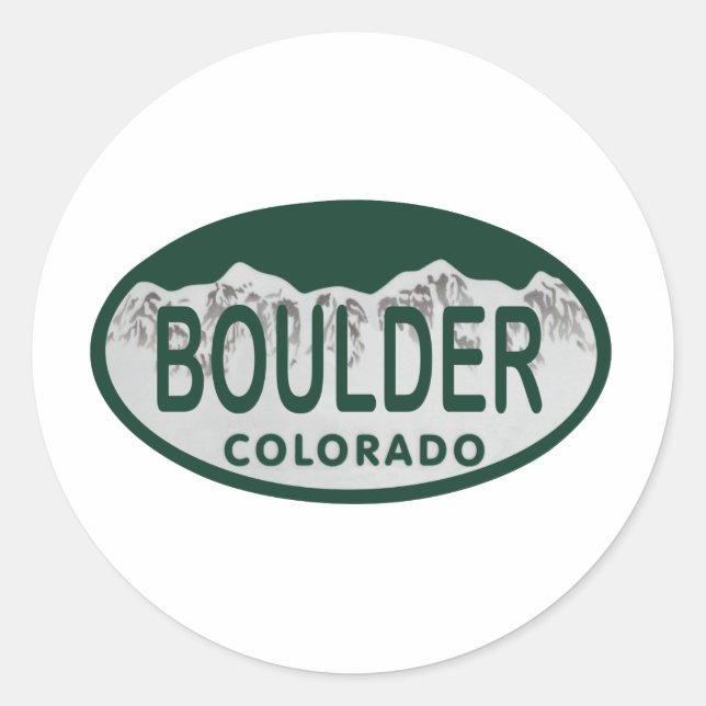 Adesivo Licença de Boulder oval (Frente)