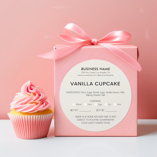 Adesivo Licença de Comida Legal para Casa de Bolo de Panif (Create Your Own Home Made Cupcake Label by MINTIC DESIGN STUDIO)