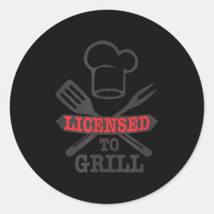 Adesivo Licença Engraçada Para Grelha De Pai De Carne De C