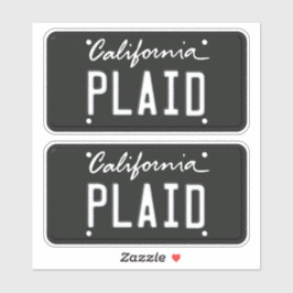 Adesivo Licença Plate Xadrez Califórnia