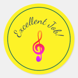 Adesivo Lições Musicais Sólidas, Treble Clef Reward