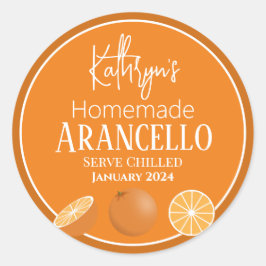 Adesivo Licor de Laranja Caseiro/Rótulo de Alimento/Produt