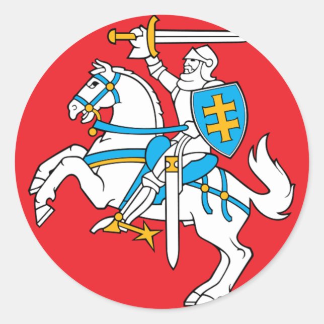 Adesivo Lietuvos Valstybes Veliava, Vytis, Lituânia Flag (Frente)