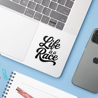 Adesivo Life is a Race Custom-Cut Vinyl Motivational 