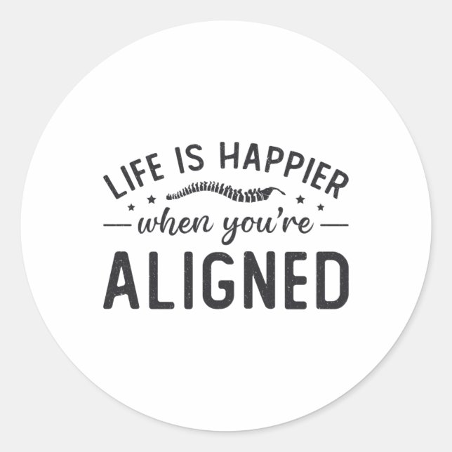 Adesivo Life Is Happier When You're Aligned Chiropractic (Frente)