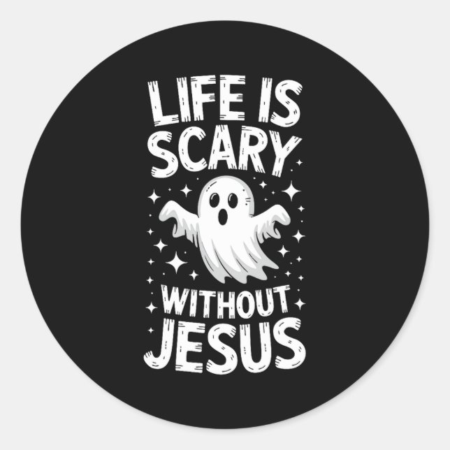 Adesivo Life Is Y Without Jesus Shirt Christian Halloween  (Frente)