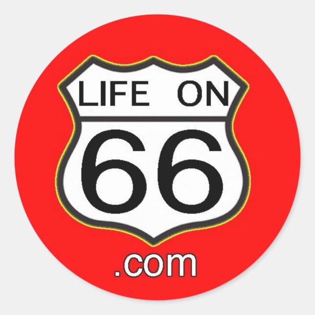 Adesivo Life On 66 Sticker (Vermelho redondo) (Frente)