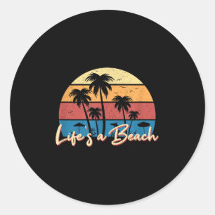 Adesivo Lifes A Beach Funny Retro Palm Frota Soma