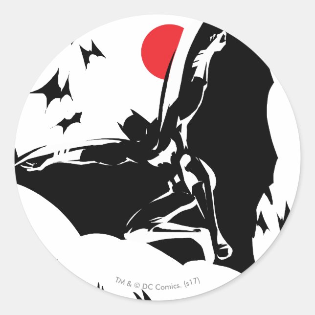 Adesivo Liga da Justiça | Batman na Nuvem de Bats Pop Art (Frente)