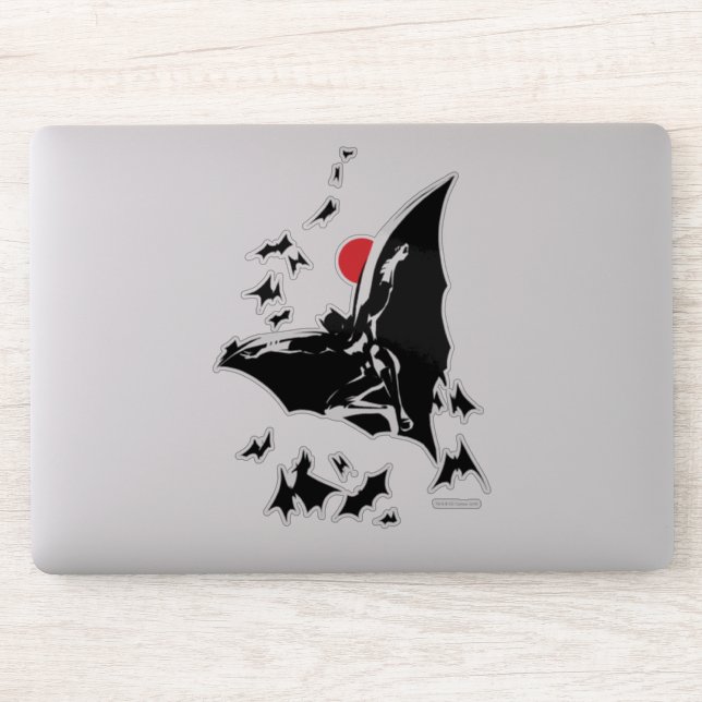 Adesivo Liga da Justiça | Batman na Nuvem de Bats Pop Art (Computador)