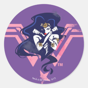 Adesivo Liga da Justiça  Pop de Mulher Maravilha e Símbo