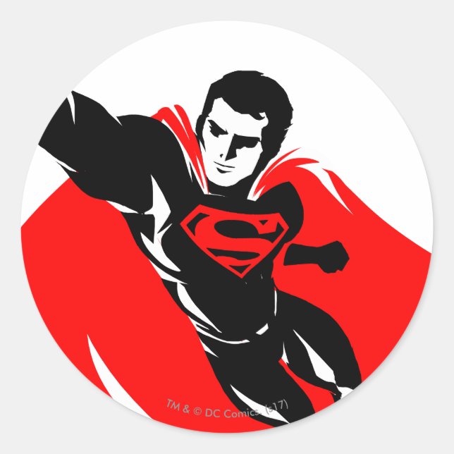 Adesivo Liga da Justiça | Superman Flying Noir Pop Art (Frente)