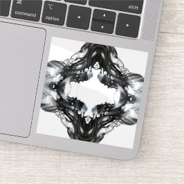 Adesivo Light and Darkness Abstract Black White Fluid Art