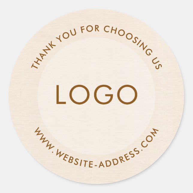 Adesivo Light beig linen texture personalized text classic (Frente)