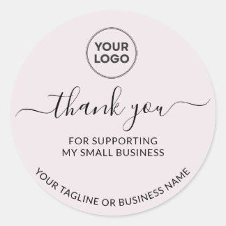 Adesivo Light Brown Thank you Small Logo Round Sticker