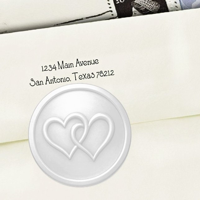 Adesivo Light Gray Two Hearts Intertwined Wedding (Criador carregado)