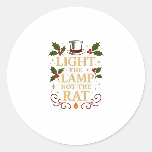 Adesivo Light The Lamp Not The Rat Funny Christmas Matchin (Frente)